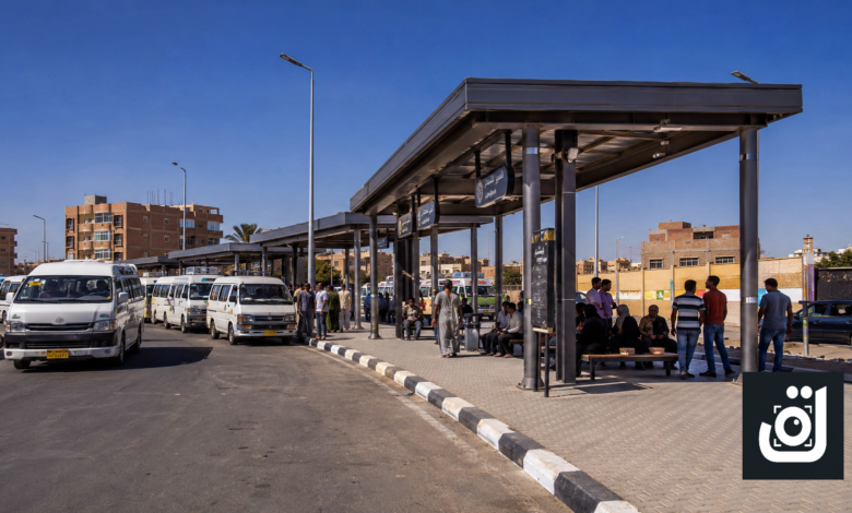 موقف حضاري جديد بمدينة أطفيح ضمن مشروعات تطوير المواصلات بمحافظة الجيزة